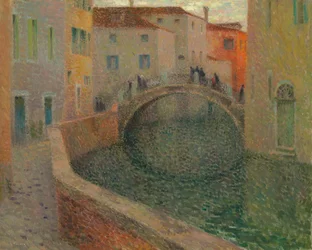 Kanał, szary wieczór, Wenecja, 1907.