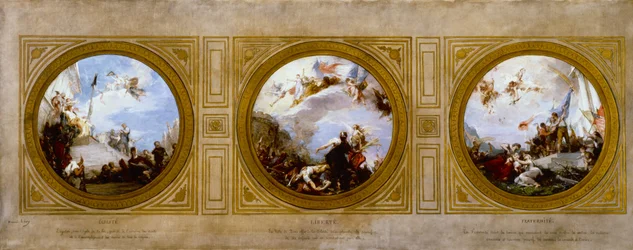 Szkic ratusza w 6. dzielnicy: Equality. Liberté. Fraternité, około 1887 (olej)