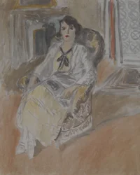 Kobieta siedząca w fotelu, ok. 1922 (olej na płótnie)