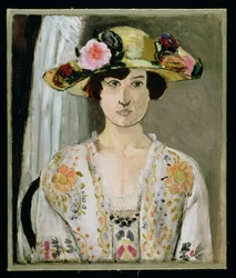 Kobieta w kapeluszu, ok. 1920 (olej na płótnie)