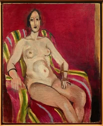 nu assis fond rouge 1925 (olej na płótnie)