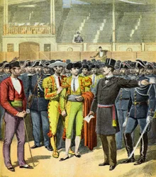 Walki byków zakazane na południu Francji, 1895 r. (ilustracja)