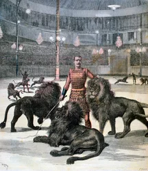 Oswajanie lwa na Lhipodromie, Paryż, 1891