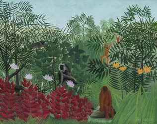 Las deszczowy z małpami. 1910