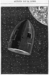 Leaving for the Moon, ilustracja z „Around the Moon” Julesa Verne