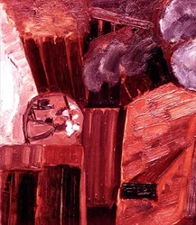 Holenderski dom wiejski z figurami w Zelandii, ok. 1915