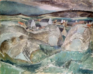 Wieś wśród skał, ok. 1910.