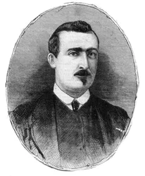 Portret Antoine Alphonse Chassepot (1833-1905) Płatnerz i twórca karabinu o tej samej nazwie - rysunek Henry de Montaut