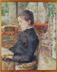 Hrabina Alphonse de Toulouse-Lautrec, matka malarza, w salonie w Chateau de Malrome