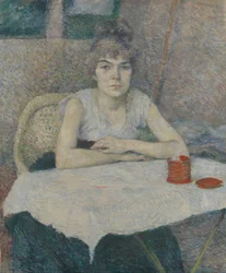 Młoda kobieta przy stole, „Poudre de riz”