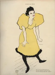 Rysunek autorstwa Henri de Toulouse Lautreca przedstawiający „”Polar” (La singer Polaire) w Le Rire - Journal humoristique opublikowany w sobotę - n°16 z 23 lutego 1895 -