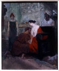 Messaline Reprezentacja Valerii Messaliny, wielkiej rozpustnicy starożytnego Rzymu. Obraz Henri de Toulouse Lautreca (1864-1901) 1900 Nd. 0,55x0,46 m Albi, muzeum Toulouse Lautrec
