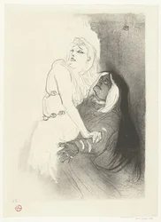 Portret van aktorki Sarah Bernhardt w toneelstuk Fedre (Fedra) W okresie renesansu. Sarah Bernhardt w Fedrai