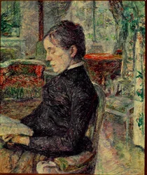 Matka malarza w Salonie w Malrome. Obraz Henri de Toulouse-Lautreca (Toulouse Lautrec