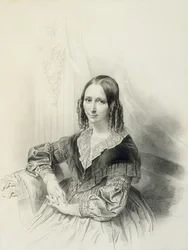 Portret Suzanne Herckenrath, 1843 (kreda, estompe, ołówek, akwarela)