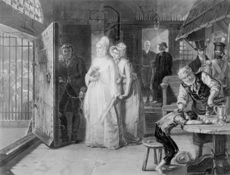 Pani Fry odwiedzająca więzienie Newgate, 1893 r.