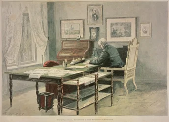 Książę Bismarck w swoim gabinecie w Friedrichsruh, c.1890