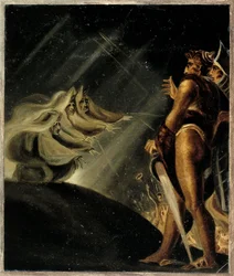 Czarownice unoszące się nad Makbetem i Banko – autorstwa Fussli (Fuseli), Johann Heinrich