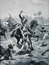 Porucznik Roberts zdobywa Krzyż Wiktorii, 2 stycznia 1858, ilustracja z „The History of the Nation”