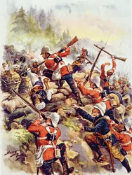 Szturm na wzgórza, ilustracja z „Glorious Battle of English History” majora C.H. Wylly, lata 20.