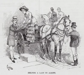 Pomaganie pani wysiąść (grawerunek)