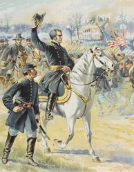 Generał dywizji Hooker w bitwie pod Chancellorsville w Wirginii, 3 maja 1863 r