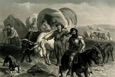 „Emigranci przechodzą przez równiny”, c1869, 1874.