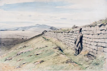 Cockmount Hill (ołówek, toaleta i gwasz na papierze, na kartonie)