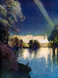 Pałac Buckingham podczas uroczystości koronacyjnych króla Jerzego VI w 1937 roku