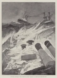 Manewry morskie, widok dziobu HMS Repulse na morzu czołowym u wybrzeży Irlandii