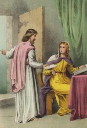 Christiana otrzymuje przesłanie (chromolitho)
