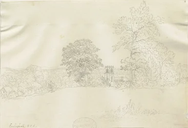 Eccleshall Village: rysunek długopisem, bd [1788-1855] (rysunek)