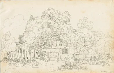Yoxall - Old Farm House: rysunek ołówkiem, bd [c 1815]