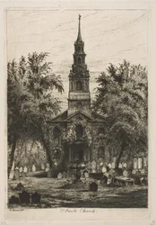 Kaplica św. Pawła w Nowym Jorku od Scenes of Old New York, 1877.