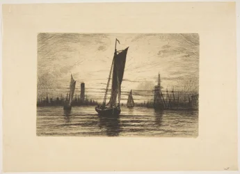 Zachód słońca nad East River