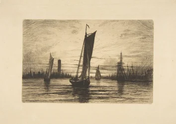 Zachód słońca nad East River, 1879.