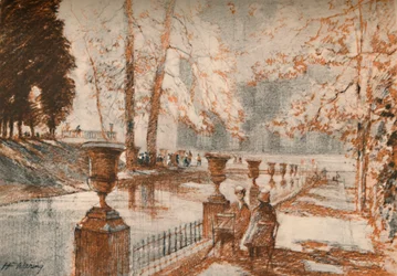 Luksemburski Paryż kocha drzewa i dzieci., c1927, 1927