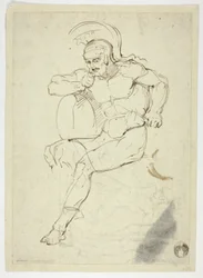 Siedzący wojownik (recto); kroczący wojownik (verso)