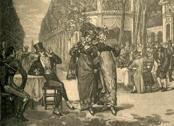 Beaus and belles okresu regencji, początek XIX w. ok. 1890 r.