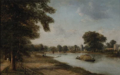 Twickenham, Middlesex z Church Ferry, Orleans House i Eel Pie Island, 1868