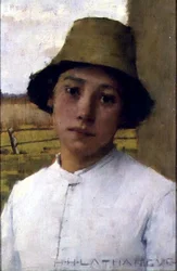 Młody parobek, ok.1885 (olej na desce)