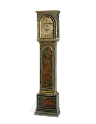 Jerzego III niebieski japoński zegar ćwierćwybijający, York, ok. 1760 (drewno i metal) (patrz także 615808)