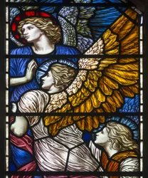 Buckland, St Mary, James Powell & Sons, Henry Holiday, The Barcote Chapel, Chwalący anioły, 1889