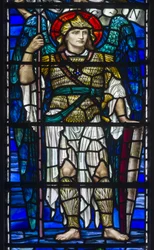 Buckland, St Mary, Lowndes & Drury, Henry Holiday, Archanioł St Michael, 1918