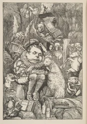 Bóbr przywiózł papier, tekę i długopisy” z The Hunting of the Snark, Agony in Eight Fits, wyd. Lewisa Carrolla. 1876