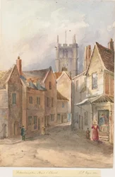 Wolverhampton - Kościół św. Piotra: akwarela, 1844