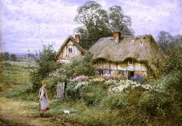 Karmienie Białego Kotka (akwarela i gwasz na papierze)