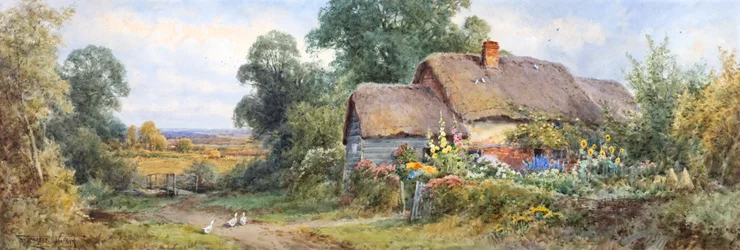 Wiejska chata (akwarela)