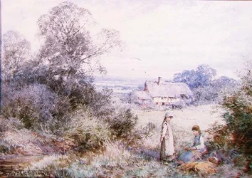 Dwie młode dziewczyny bawiące się na łące