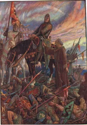 Po bitwie pod Hastings, ilustracja z "A History of England" Rudyarda Kiplinga, 1911 r.